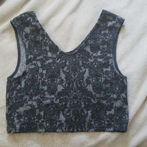 Topshop Embroidered Crop Tank